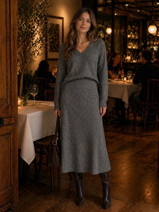 Jones New York Dresses & Skirts - Jones New York Collection Charcoal Gray Tweed Wool/Silk Maxi Skirt